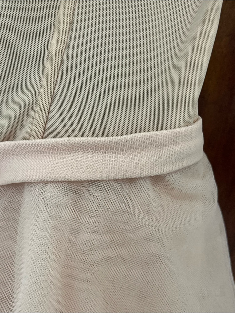 BCBGMaxAzria Blush Pink Tiered Tulle Midi Dress - Picture 4 of 12